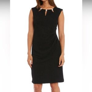 Women’s Formal Cocktail Dress 16 R&M Black Sparkle Glitter Sheath Gown